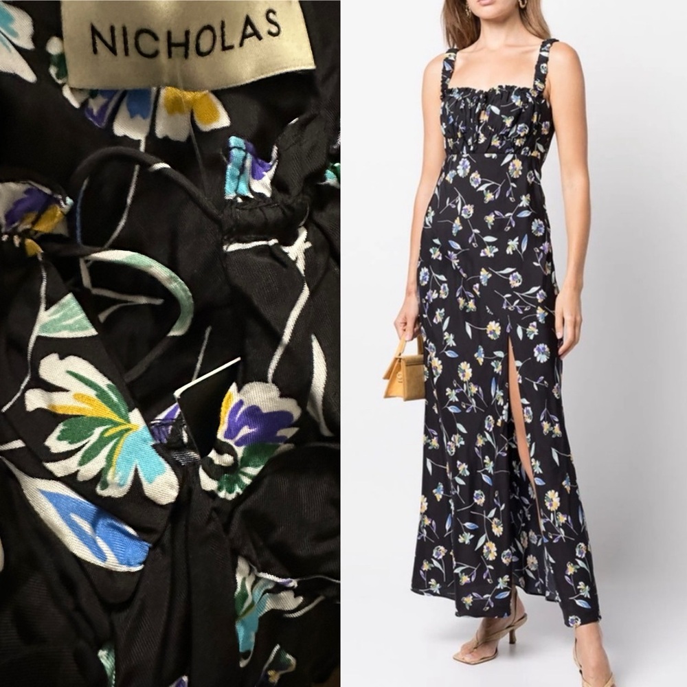 NICHOLAS Nina floral-print satin maxi dress, size 10
 $395
Size: 10
NICHOLAS
NWT - Picture 8 of 12